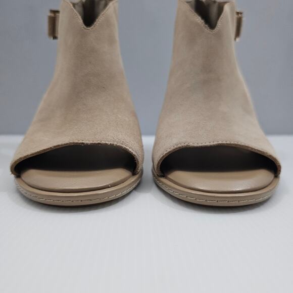 NEW Vince Camuto Fareena Ankle Bootie Womens 11 Tan Leather Peep Toe Block Heel - Picture 6 of 15